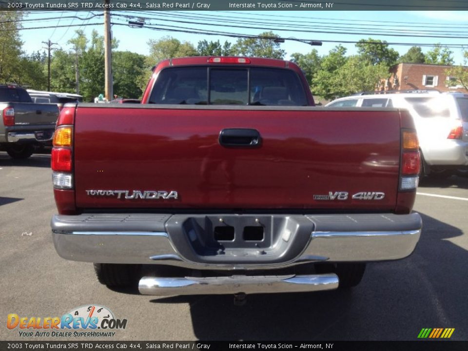 2003 Toyota Tundra SR5 TRD Access Cab 4x4 Salsa Red Pearl / Gray Photo #6