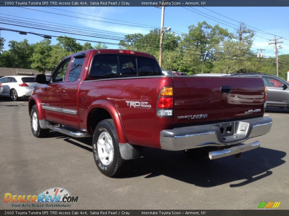 2003 Toyota Tundra SR5 TRD Access Cab 4x4 Salsa Red Pearl / Gray Photo #7