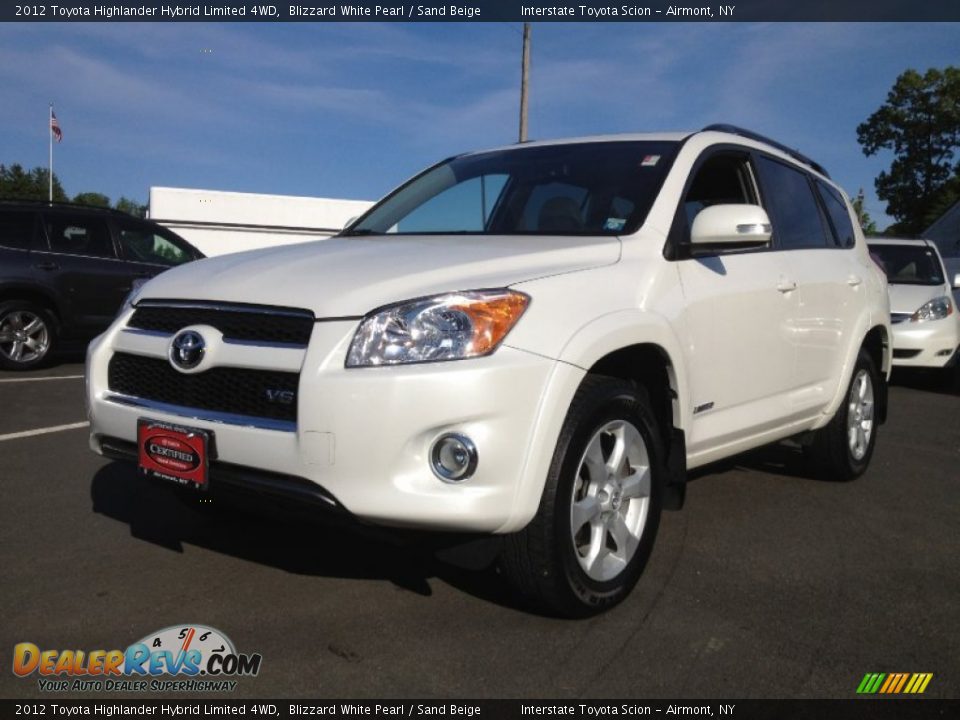 2012 Toyota Highlander Hybrid Limited 4WD Blizzard White Pearl / Sand Beige Photo #1