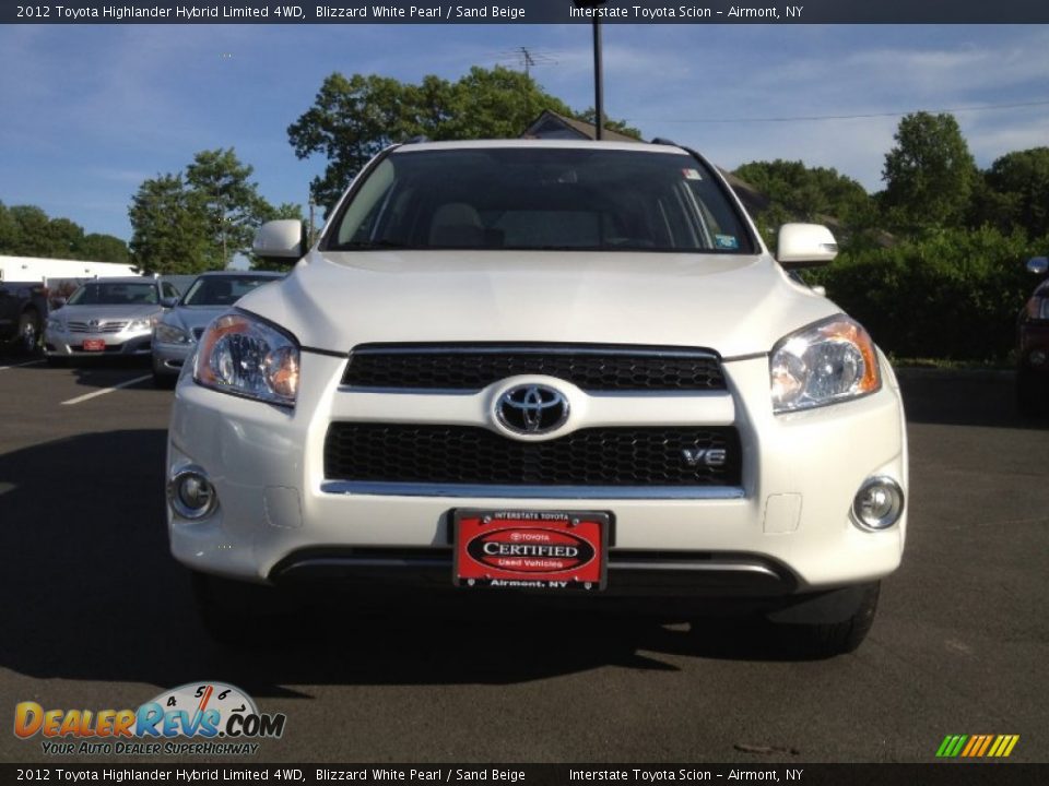 2012 Toyota Highlander Hybrid Limited 4WD Blizzard White Pearl / Sand Beige Photo #2