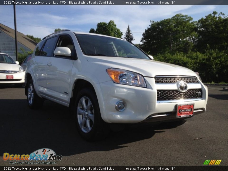 2012 Toyota Highlander Hybrid Limited 4WD Blizzard White Pearl / Sand Beige Photo #3