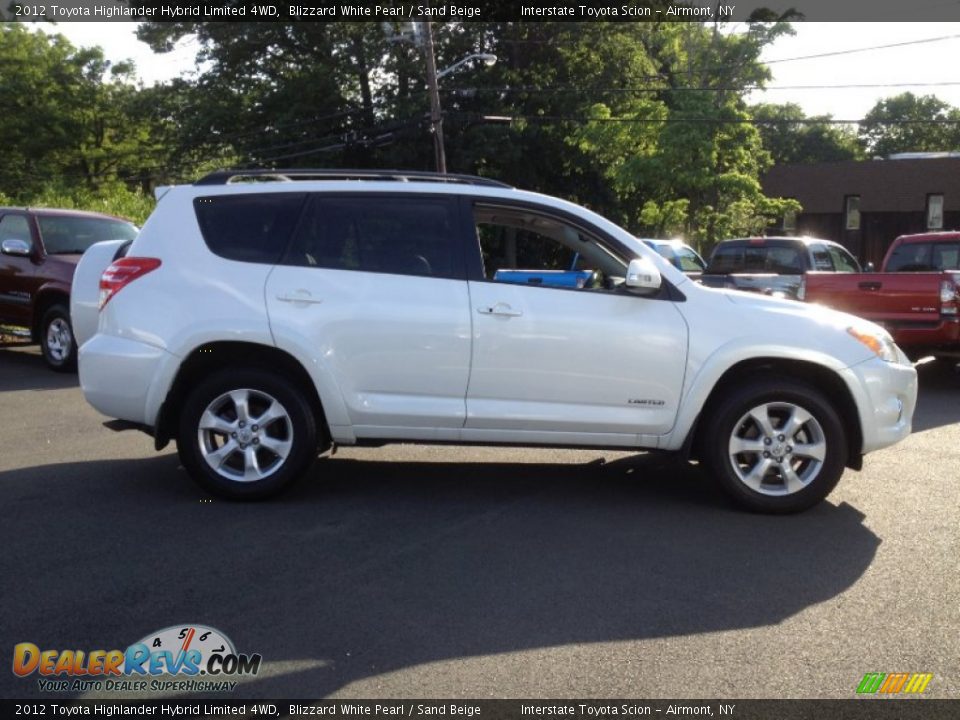 2012 Toyota Highlander Hybrid Limited 4WD Blizzard White Pearl / Sand Beige Photo #4