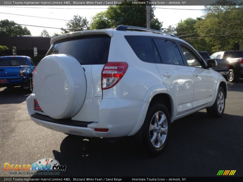 2012 Toyota Highlander Hybrid Limited 4WD Blizzard White Pearl / Sand Beige Photo #5