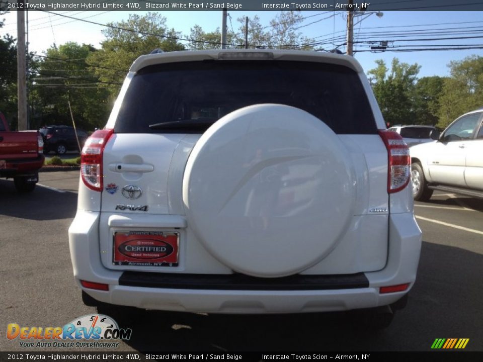 2012 Toyota Highlander Hybrid Limited 4WD Blizzard White Pearl / Sand Beige Photo #6