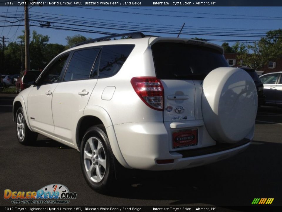 2012 Toyota Highlander Hybrid Limited 4WD Blizzard White Pearl / Sand Beige Photo #7