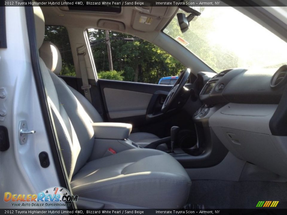 2012 Toyota Highlander Hybrid Limited 4WD Blizzard White Pearl / Sand Beige Photo #15