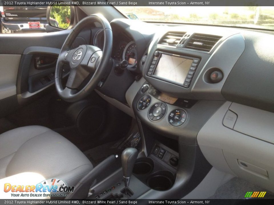 2012 Toyota Highlander Hybrid Limited 4WD Blizzard White Pearl / Sand Beige Photo #16