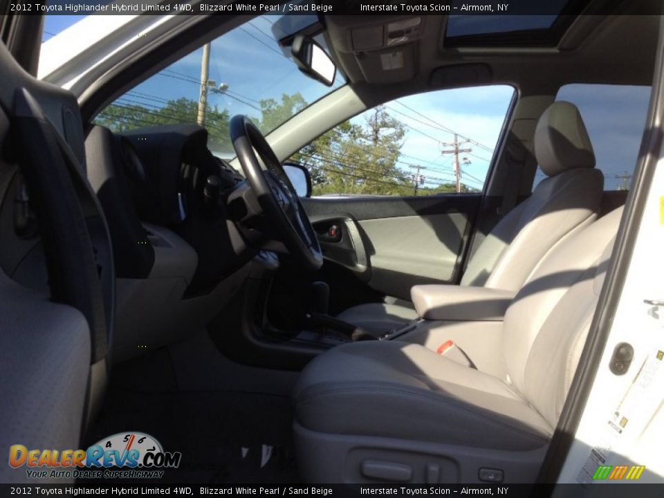 2012 Toyota Highlander Hybrid Limited 4WD Blizzard White Pearl / Sand Beige Photo #18