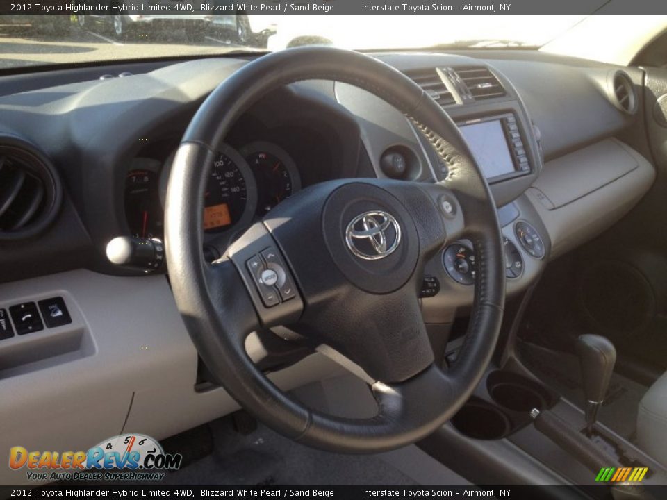 2012 Toyota Highlander Hybrid Limited 4WD Blizzard White Pearl / Sand Beige Photo #23