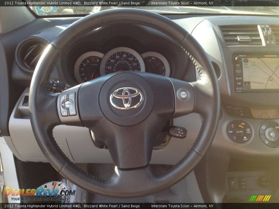 2012 Toyota Highlander Hybrid Limited 4WD Blizzard White Pearl / Sand Beige Photo #26