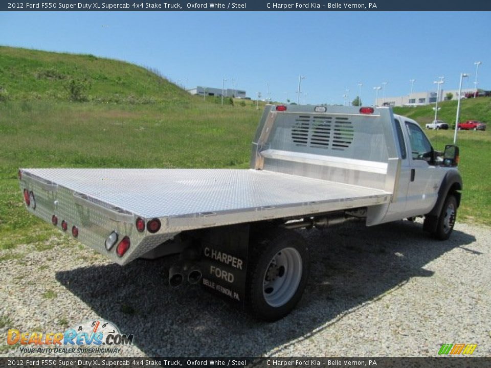 2012 Ford F550 Super Duty XL Supercab 4x4 Stake Truck Oxford White / Steel Photo #3