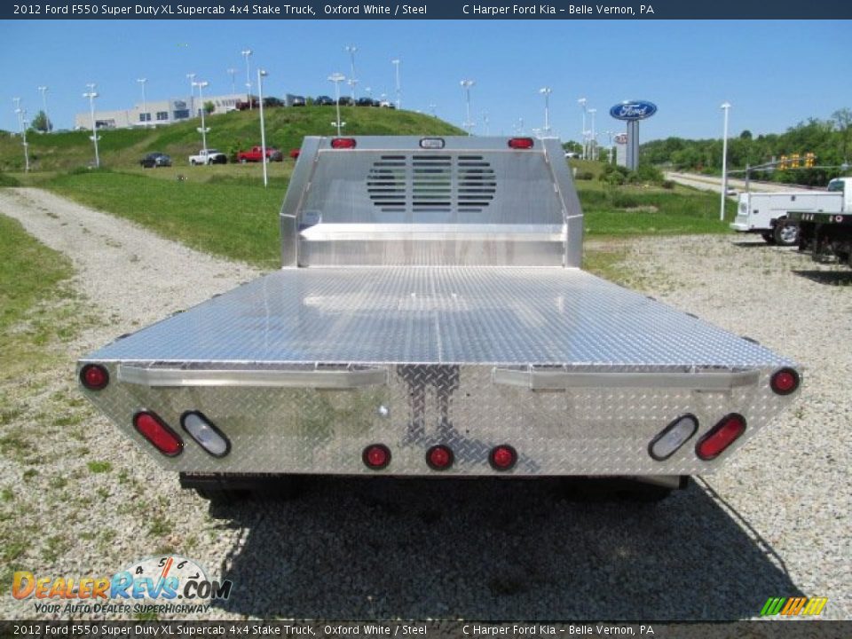 2012 Ford F550 Super Duty XL Supercab 4x4 Stake Truck Oxford White / Steel Photo #4