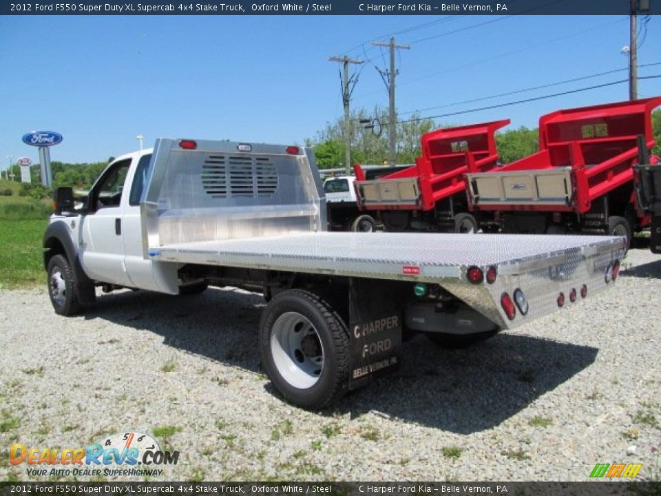 2012 Ford F550 Super Duty XL Supercab 4x4 Stake Truck Oxford White / Steel Photo #6