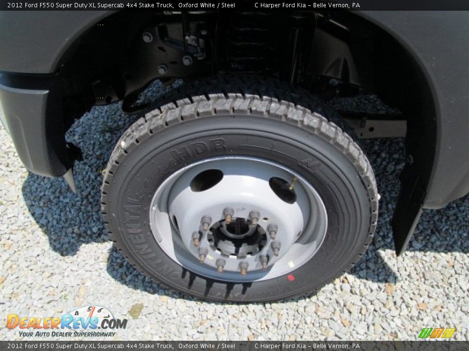 2012 Ford F550 Super Duty XL Supercab 4x4 Stake Truck Oxford White / Steel Photo #11