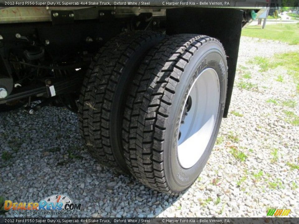 2012 Ford F550 Super Duty XL Supercab 4x4 Stake Truck Oxford White / Steel Photo #12