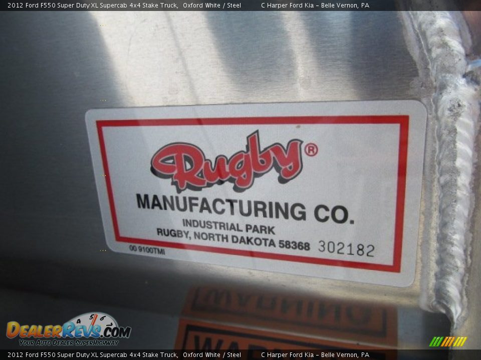 2012 Ford F550 Super Duty XL Supercab 4x4 Stake Truck Oxford White / Steel Photo #13