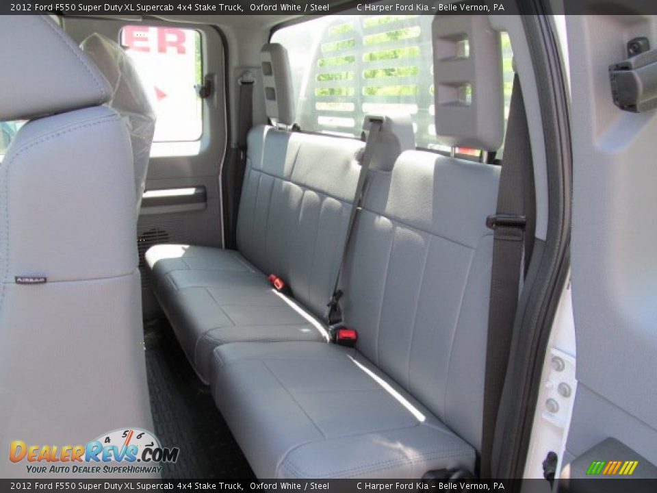 2012 Ford F550 Super Duty XL Supercab 4x4 Stake Truck Oxford White / Steel Photo #16