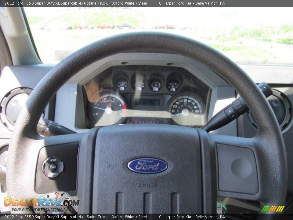 2012 Ford F550 Super Duty XL Supercab 4x4 Stake Truck Oxford White / Steel Photo #17