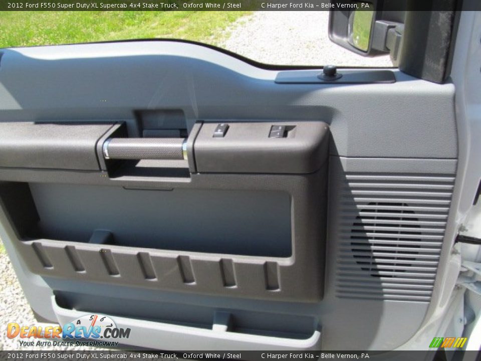 2012 Ford F550 Super Duty XL Supercab 4x4 Stake Truck Oxford White / Steel Photo #18