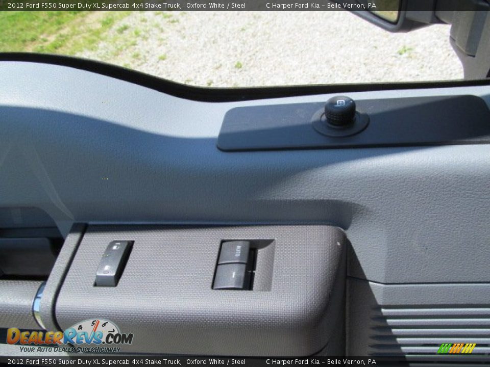 2012 Ford F550 Super Duty XL Supercab 4x4 Stake Truck Oxford White / Steel Photo #19