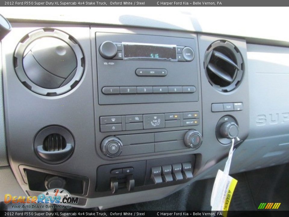 2012 Ford F550 Super Duty XL Supercab 4x4 Stake Truck Oxford White / Steel Photo #20