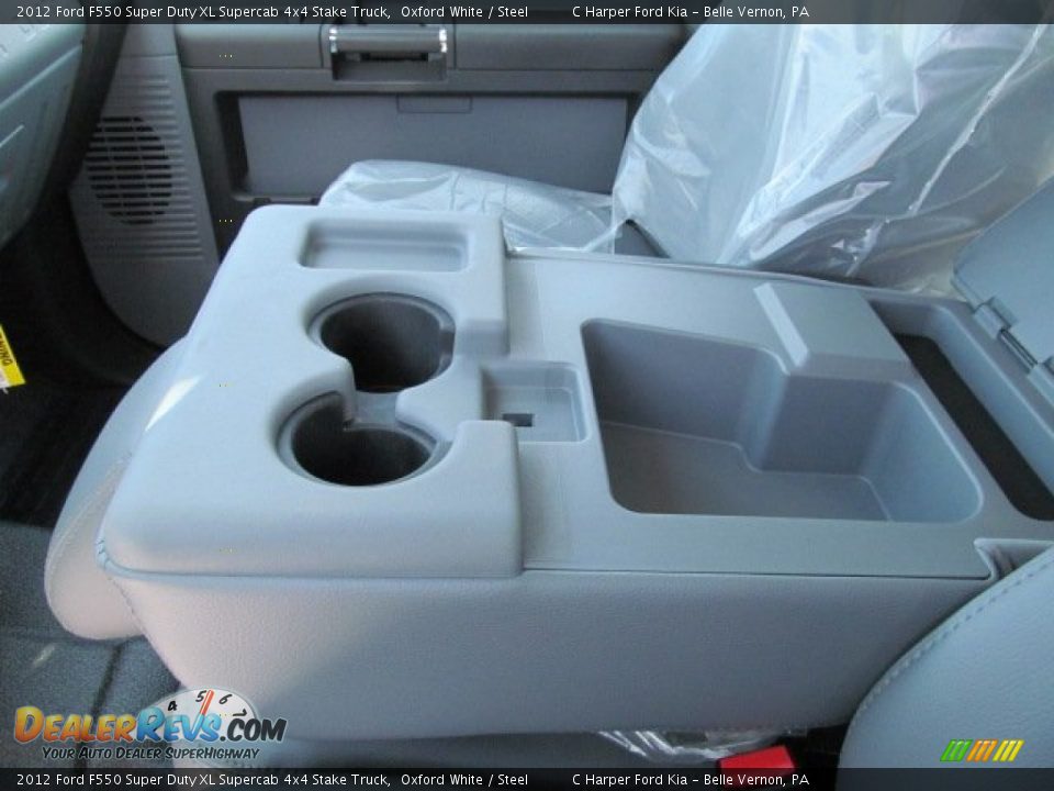 2012 Ford F550 Super Duty XL Supercab 4x4 Stake Truck Oxford White / Steel Photo #23
