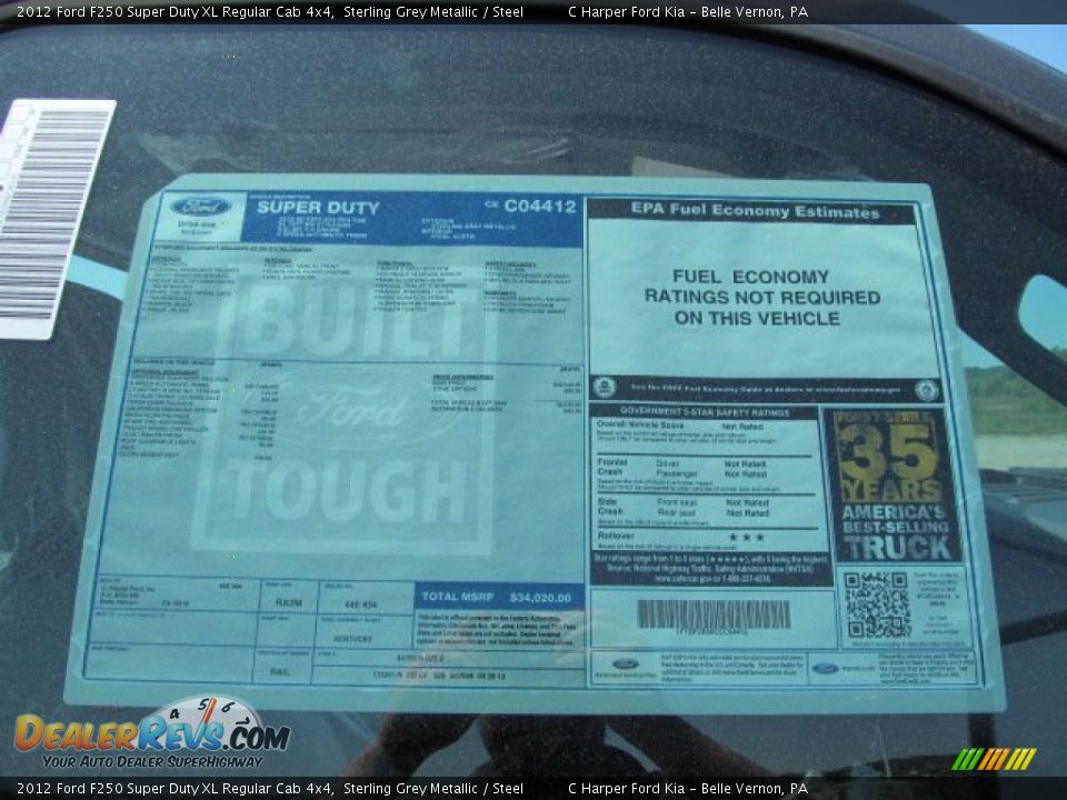 2012 Ford F250 Super Duty XL Regular Cab 4x4 Sterling Grey Metallic / Steel Photo #21