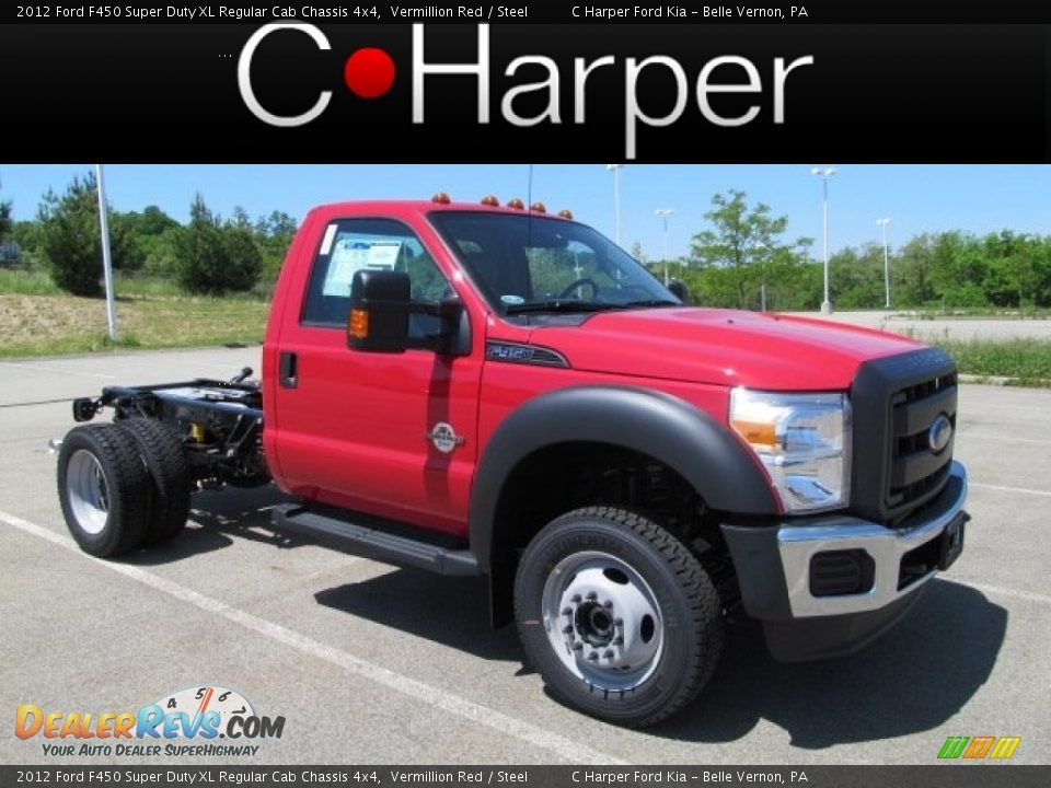 2012 Ford F450 Super Duty XL Regular Cab Chassis 4x4 Vermillion Red / Steel Photo #1