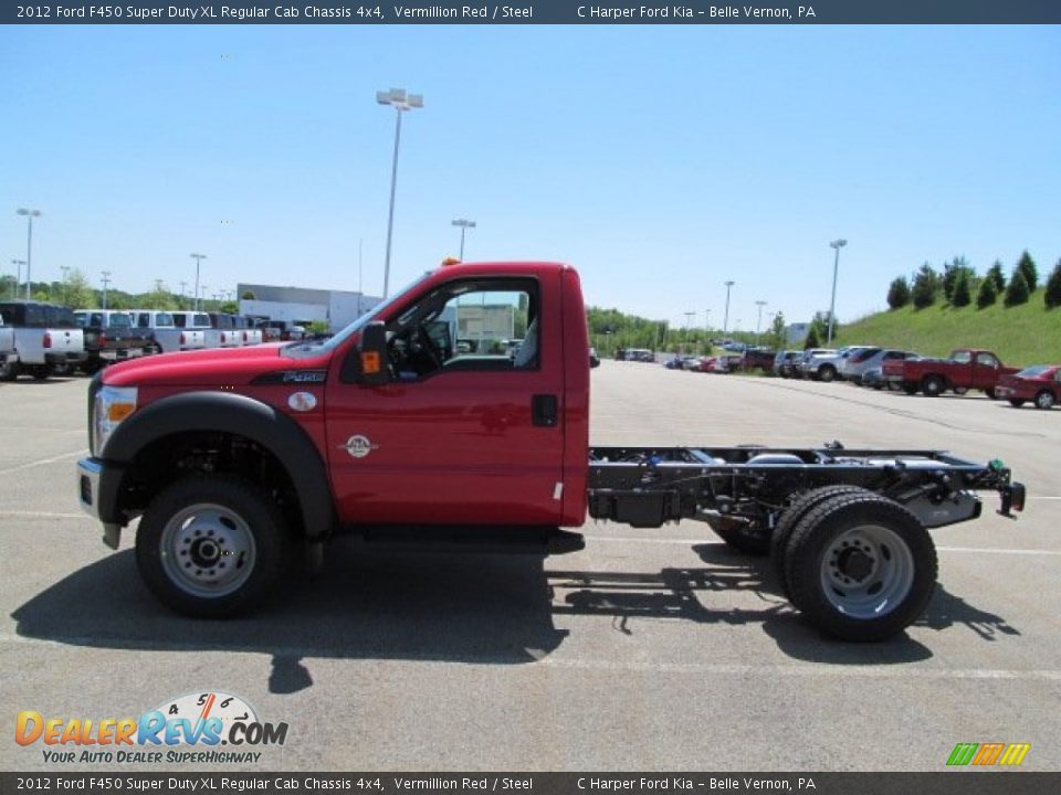 2012 Ford F450 Super Duty XL Regular Cab Chassis 4x4 Vermillion Red / Steel Photo #10
