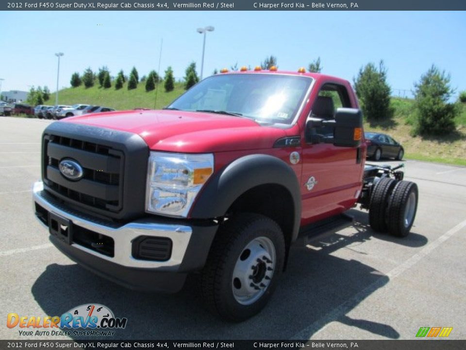 2012 Ford F450 Super Duty XL Regular Cab Chassis 4x4 Vermillion Red / Steel Photo #11