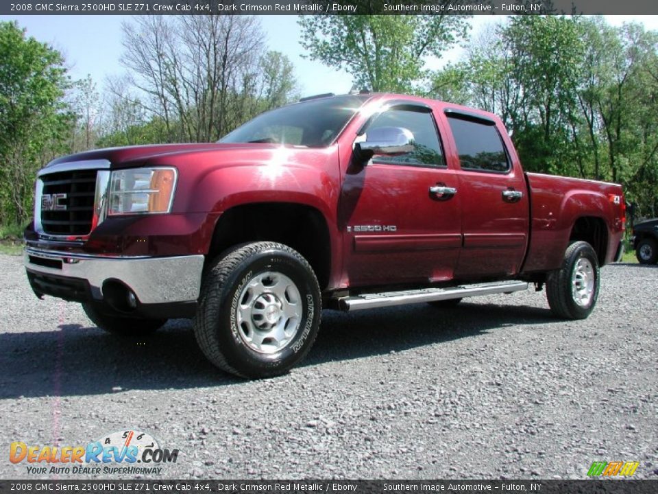 2008 GMC Sierra 2500HD SLE Z71 Crew Cab 4x4 Dark Crimson Red Metallic / Ebony Photo #1