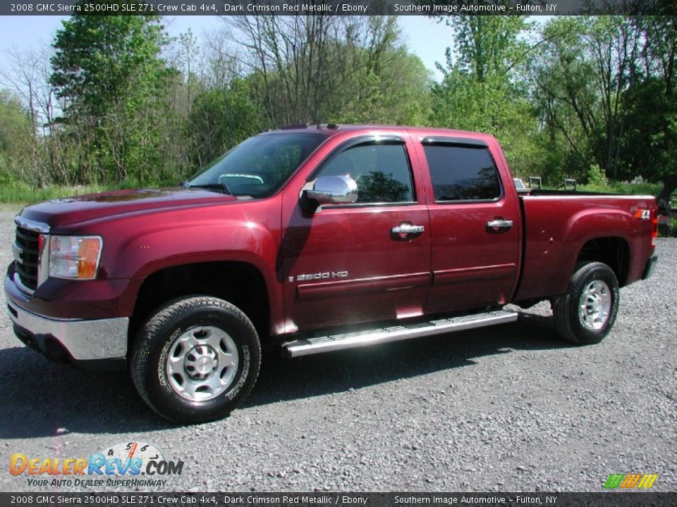 2008 GMC Sierra 2500HD SLE Z71 Crew Cab 4x4 Dark Crimson Red Metallic / Ebony Photo #2