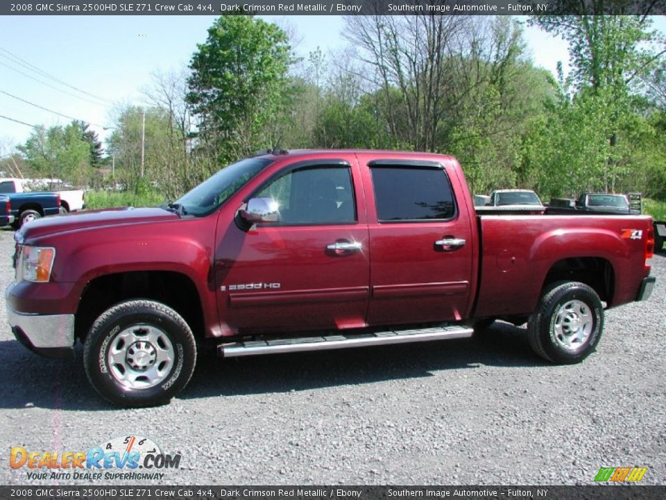 2008 GMC Sierra 2500HD SLE Z71 Crew Cab 4x4 Dark Crimson Red Metallic / Ebony Photo #3