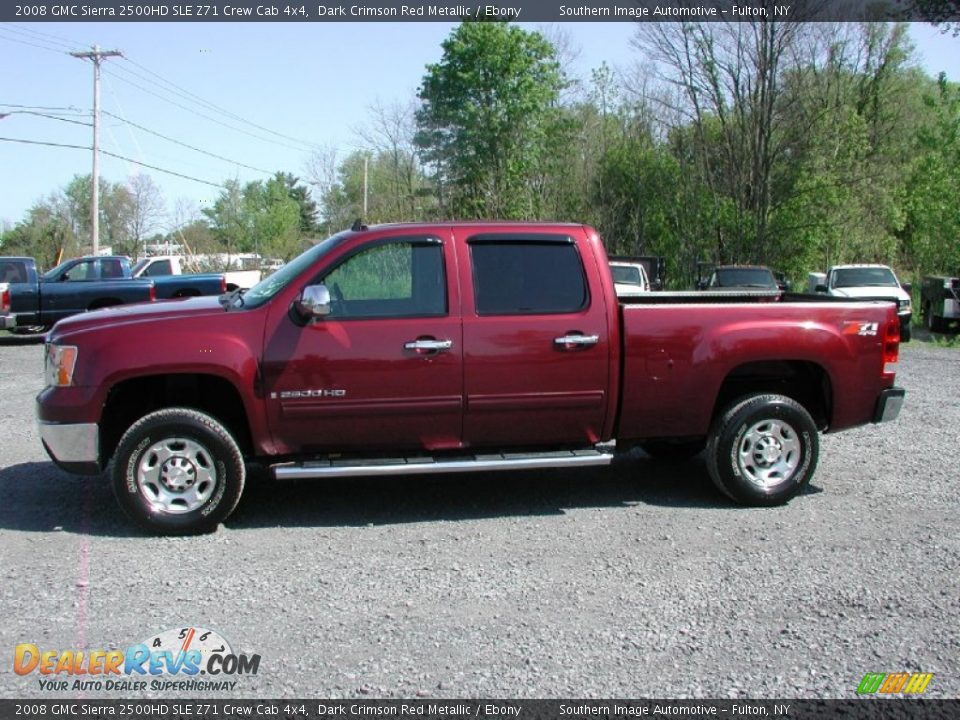 2008 GMC Sierra 2500HD SLE Z71 Crew Cab 4x4 Dark Crimson Red Metallic / Ebony Photo #4