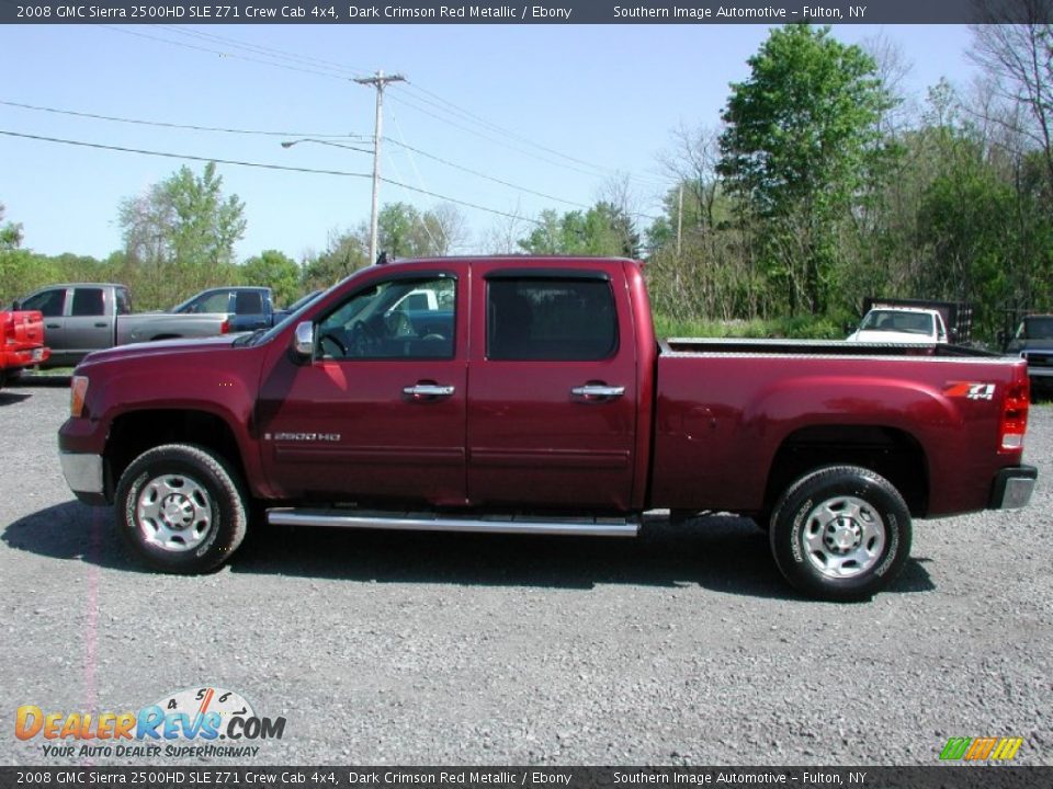 2008 GMC Sierra 2500HD SLE Z71 Crew Cab 4x4 Dark Crimson Red Metallic / Ebony Photo #5