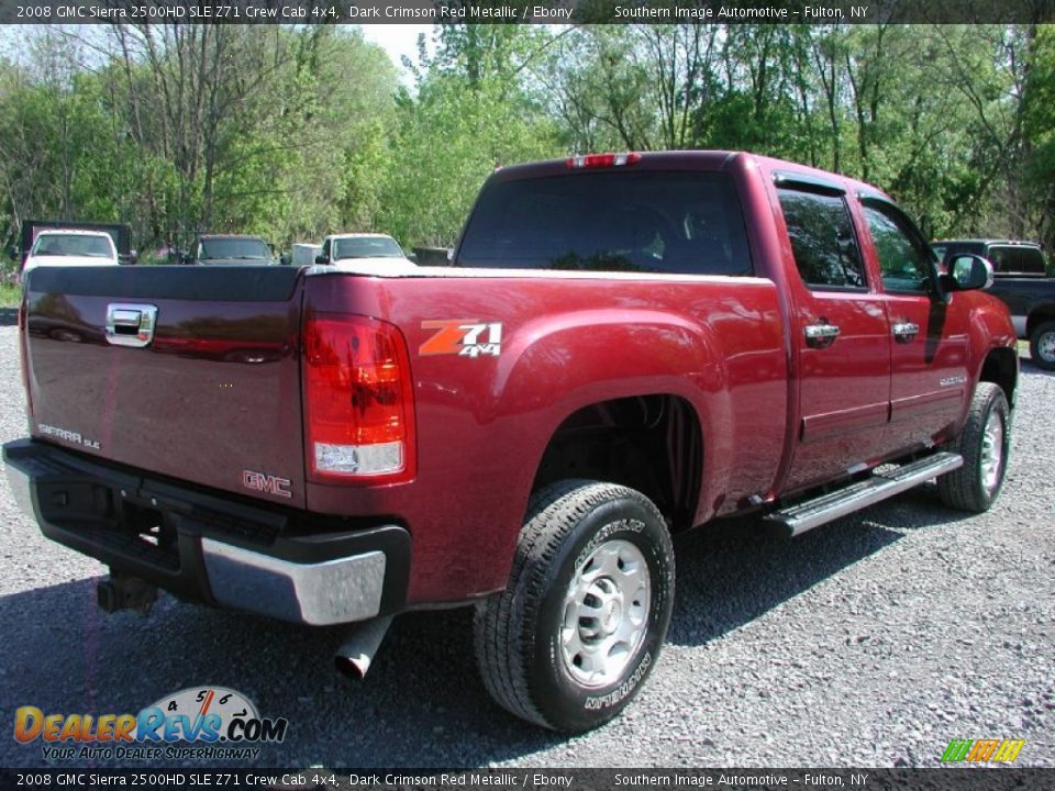 2008 GMC Sierra 2500HD SLE Z71 Crew Cab 4x4 Dark Crimson Red Metallic / Ebony Photo #13