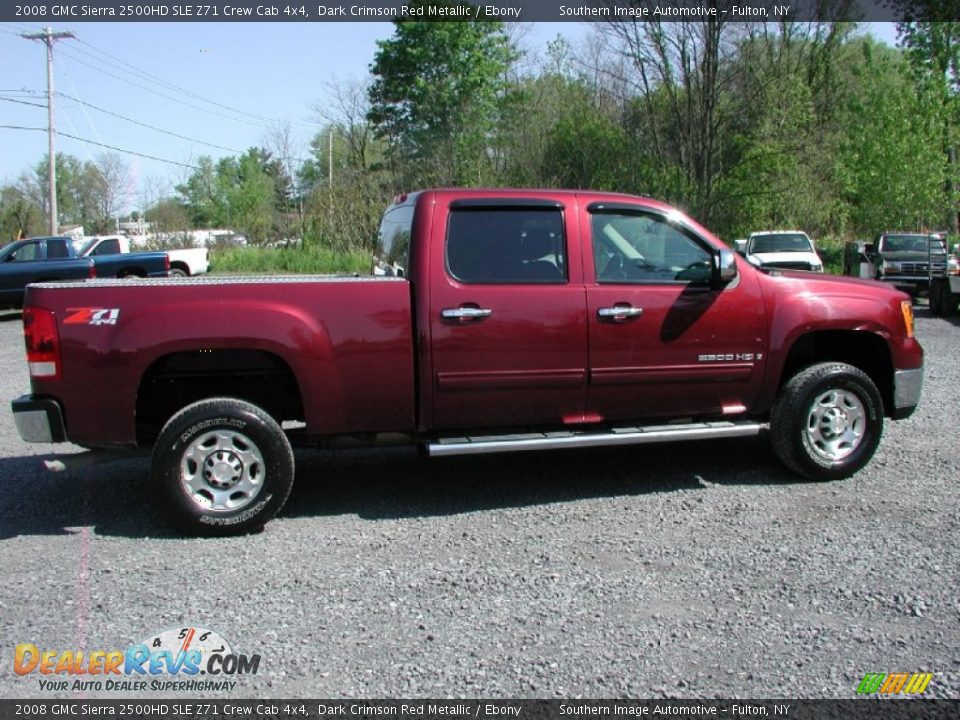 2008 GMC Sierra 2500HD SLE Z71 Crew Cab 4x4 Dark Crimson Red Metallic / Ebony Photo #16