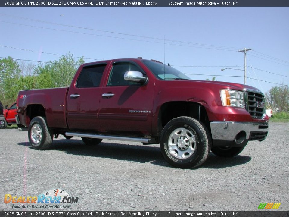 2008 GMC Sierra 2500HD SLE Z71 Crew Cab 4x4 Dark Crimson Red Metallic / Ebony Photo #20