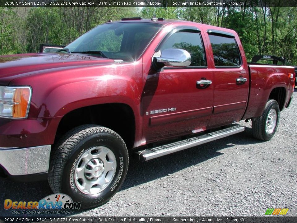 2008 GMC Sierra 2500HD SLE Z71 Crew Cab 4x4 Dark Crimson Red Metallic / Ebony Photo #22