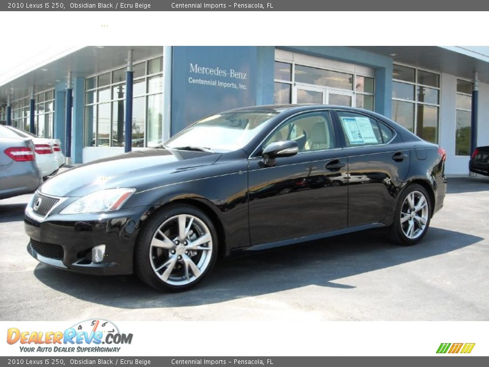 2010 Lexus IS 250 Obsidian Black / Ecru Beige Photo #1
