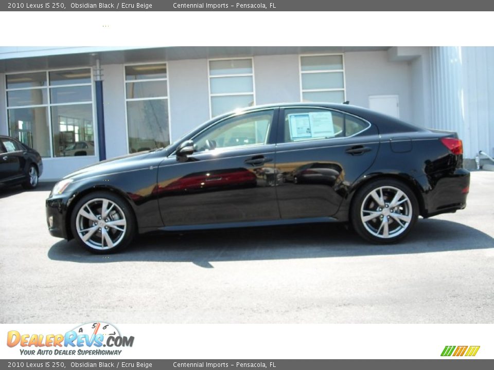 2010 Lexus IS 250 Obsidian Black / Ecru Beige Photo #2