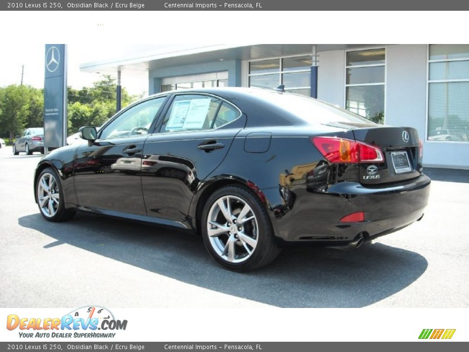 2010 Lexus IS 250 Obsidian Black / Ecru Beige Photo #3