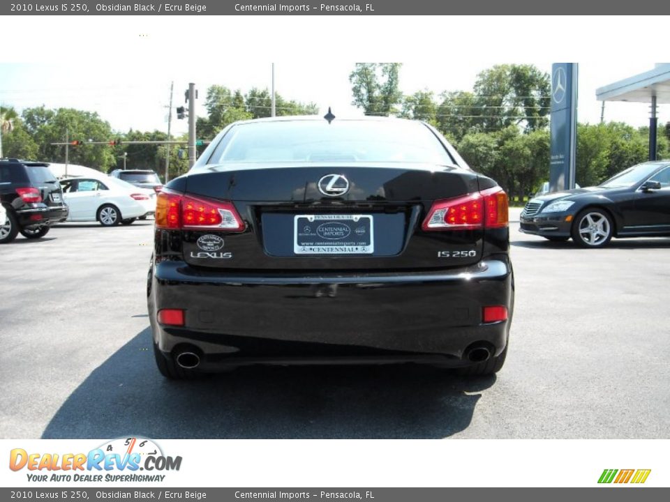 2010 Lexus IS 250 Obsidian Black / Ecru Beige Photo #4