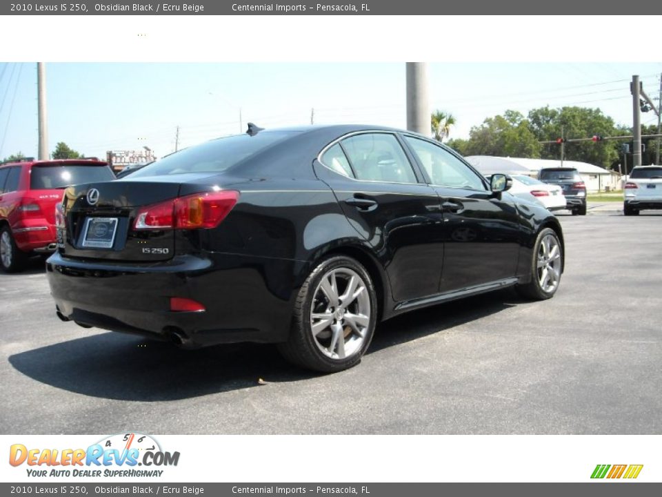 2010 Lexus IS 250 Obsidian Black / Ecru Beige Photo #5