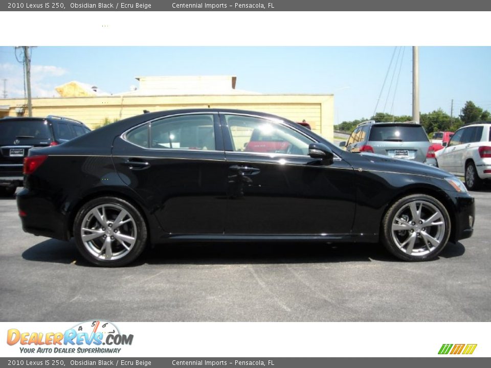 2010 Lexus IS 250 Obsidian Black / Ecru Beige Photo #6