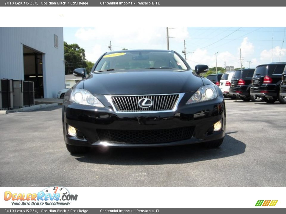 2010 Lexus IS 250 Obsidian Black / Ecru Beige Photo #8