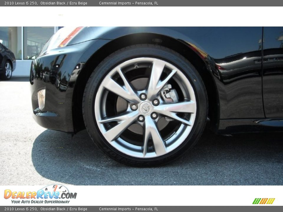 2010 Lexus IS 250 Obsidian Black / Ecru Beige Photo #9