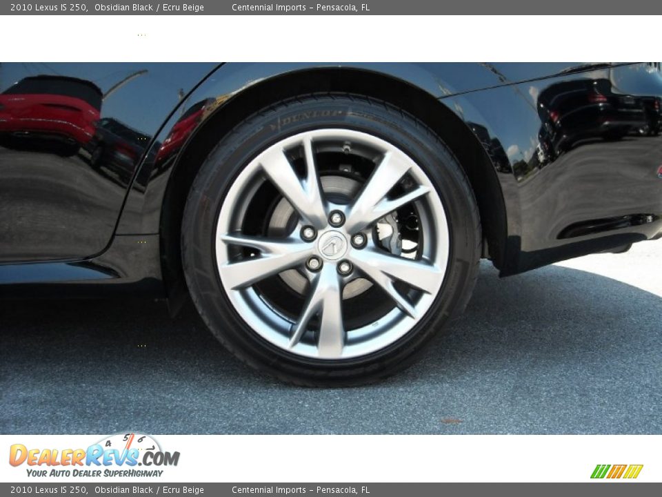 2010 Lexus IS 250 Obsidian Black / Ecru Beige Photo #10