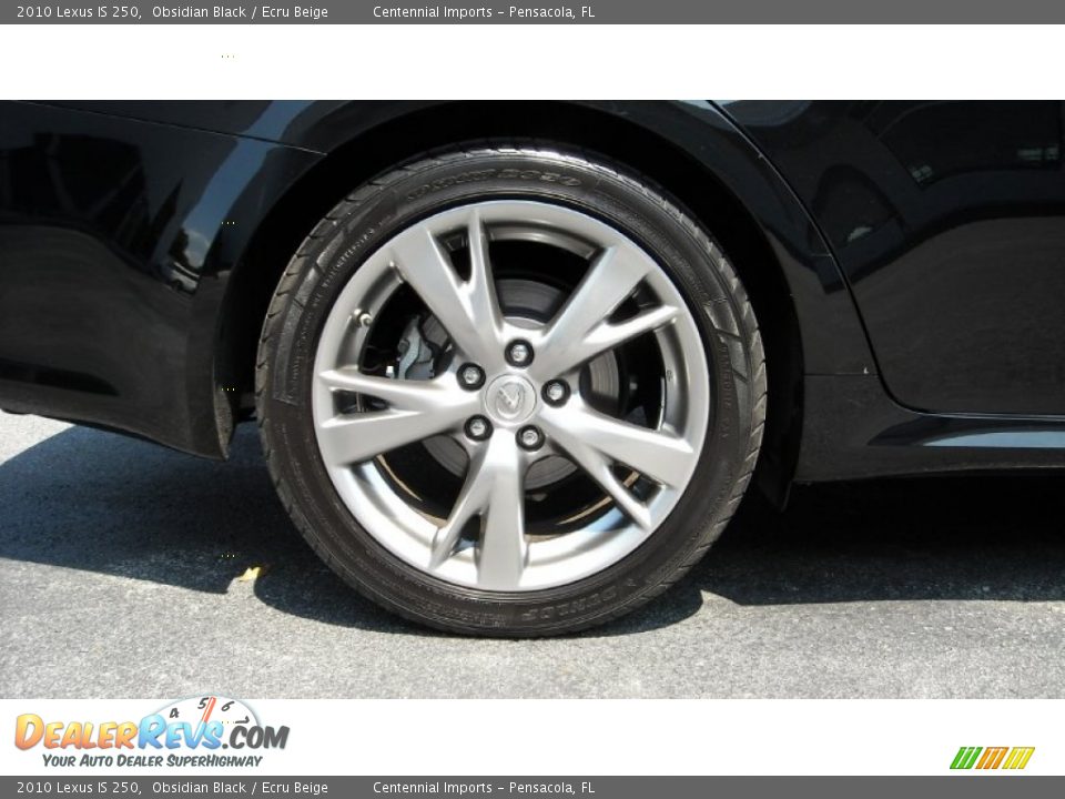 2010 Lexus IS 250 Obsidian Black / Ecru Beige Photo #11