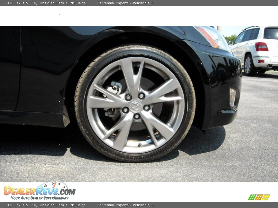 2010 Lexus IS 250 Obsidian Black / Ecru Beige Photo #12